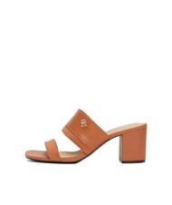 TOMMY HILFIGER TH Sandalia mule de piel con tac&oacute;n ancho corteza de canela - Zapatos Mujer - 2