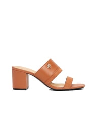 TOMMY HILFIGER TH Sandalia mule de piel con tac&oacute;n ancho corteza de canela - Zapatos Mujer - 3