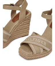 TOMMY HILFIGER TH Sandalias altas de cu&ntilde;a de lona r&aacute;bano picante - Zapatos Mujer - 3