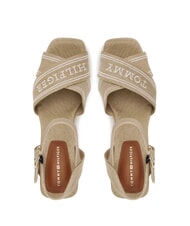 TOMMY HILFIGER TH Sandalias altas de cu&ntilde;a de lona r&aacute;bano picante - Zapatos Mujer - 4