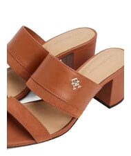 TOMMY HILFIGER TH Sandalia mule de piel con tac&oacute;n ancho corteza de canela - Zapatos Mujer - 4