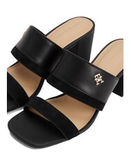 TOMMY HILFIGER TH Sandalia mule de piel con tac&oacute;n ancho negro - Zapatos Mujer - 4