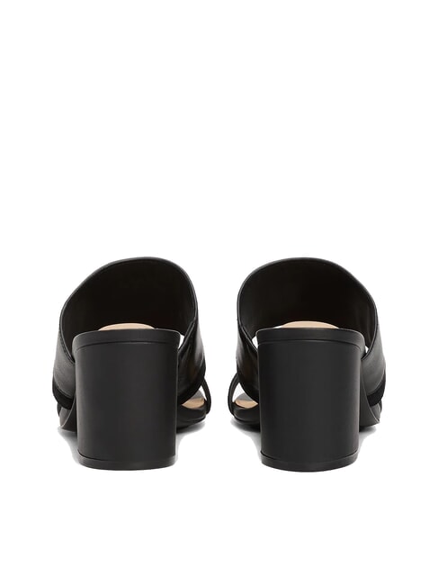 TH Sandalia mule de piel con tac&oacute;n ancho negro - Zapatos Mujer