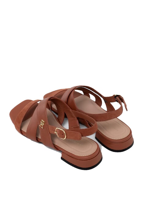 TH Sandalias de piel con tira trasera corteza de canela - Zapatos Mujer