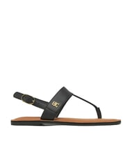 TOMMY HILFIGER TH Chanclas de cuero negro - Zapatos Mujer - 2