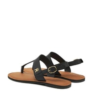 TOMMY HILFIGER TH Chanclas de cuero negro - Zapatos Mujer - 5