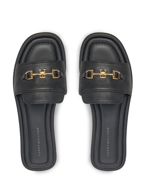 TH Zapatillas de piel con logo negro - Zapatos Mujer