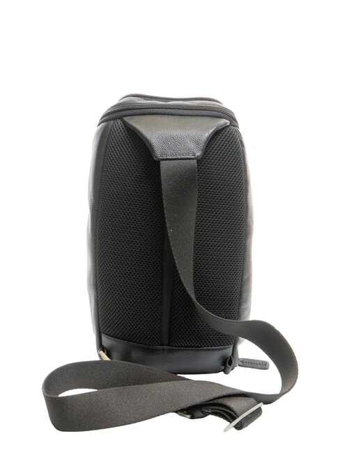 X1 Mochila de cuero de un solo hombro negro - Bandoleras Hombre