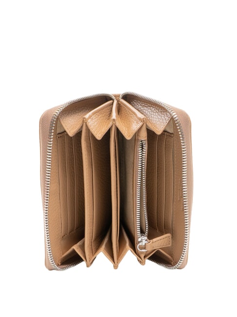 GRAIN Cartera mediana de piel con cremallera arcilla - Carteras Mujer