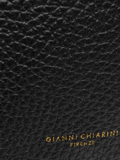 CECILE Bolso de hombro de cuero martillado negro - Bolsos Mujer