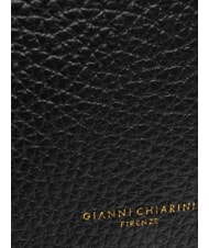 GIANNI CHIARINI CECILE Bolso de hombro de cuero martillado negro - Bolsos Mujer - 3