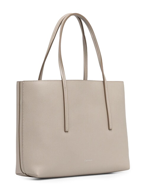 EMBOSSED LOGO Bolso de hombro gris topo del desierto - Bolsos Mujer