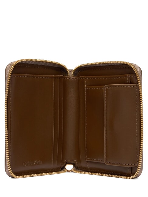 EMBOSSED LOGO Cartera peque&ntilde;a con cremallera gris topo del desierto - Carteras Mujer