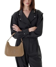 CALVIN KLEIN BOLD MONOGRAM Bolso de hombro gris topo del desierto - Bolsos Mujer - 5