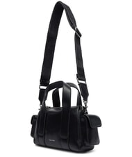CALVIN KLEIN SIGNATURE LOGO STRAP Bolso de mano, con bandolera negro / plata vieja - Bolsos Mujer - 3