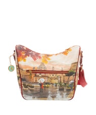 YNOT YESBAG Bolso de hombro tipo hobo con bolsillo Roma lloviendo - Bolsos Mujer - 4