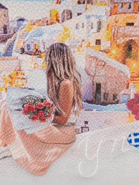 YESBAG Bolso de mano con bandolera met&aacute;lica Puesta de sol en Grecia - Bolsos Mujer