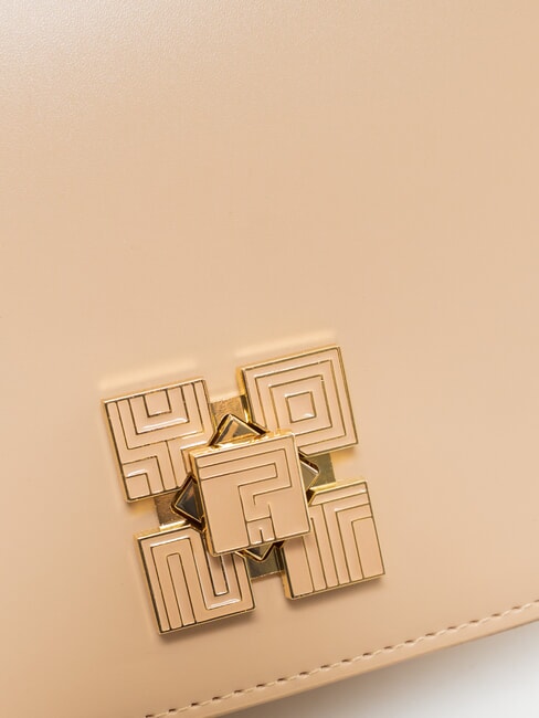 LUCY Bolso de hombro con solapa arena - Bolsos Mujer