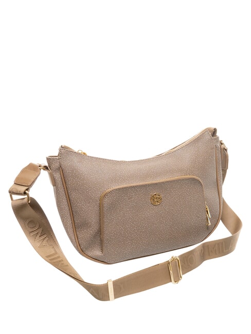 LUX Bolso de hombro tipo hobo con bolsillo havana - Bolsos Mujer