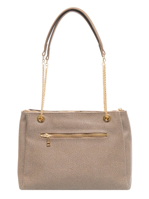 LUX Bolso de hombro con asas de cadena havana - Bolsos Mujer
