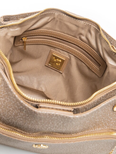 LUX Bolso de hombro con asas de cadena havana - Bolsos Mujer
