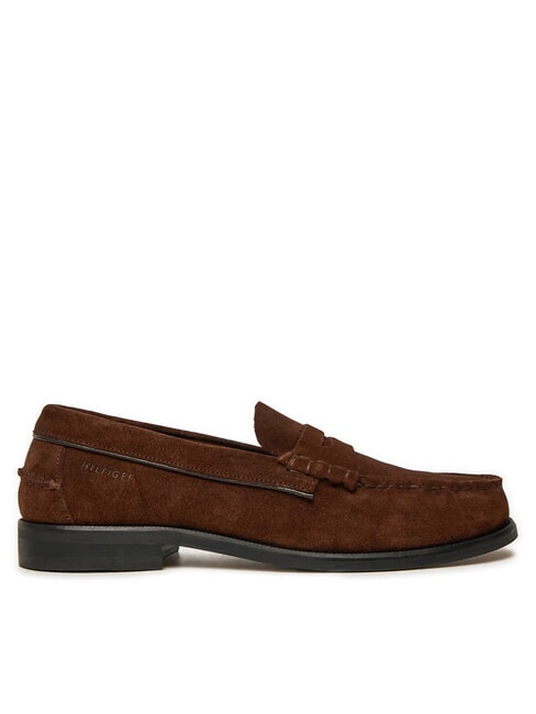 CLASSIC HILFIGER Mocasines de piel de ante marr&oacute;n - Zapatos Hombre
