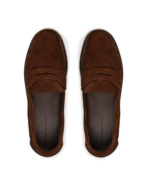 CLASSIC HILFIGER Mocasines de piel de ante marr&oacute;n - Zapatos Hombre