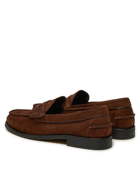 CLASSIC HILFIGER Mocasines de piel de ante marr&oacute;n - Zapatos Hombre