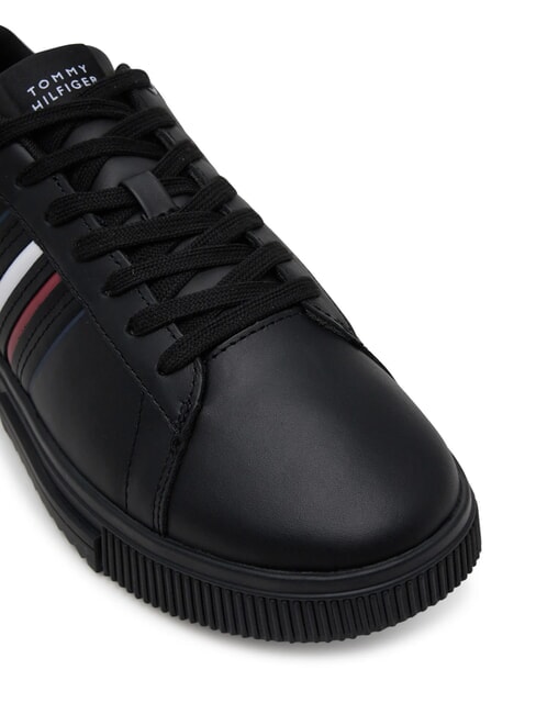 MODERN CUPSOLE STRIPES Zapatillas de cuero negro - Zapatos Hombre