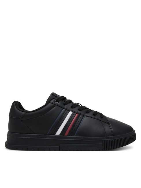 MODERN CUPSOLE STRIPES Zapatillas de cuero negro - Zapatos Hombre