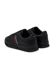TOMMY HILFIGER MODERN CUPSOLE STRIPES Zapatillas de cuero negro - Zapatos Hombre - 5