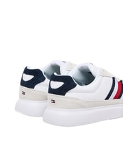TOMMY HILFIGER LIGHT CUPSOLE MIX Zapatillas de cuero blanco brillante/andorra - Zapatos Hombre - 3