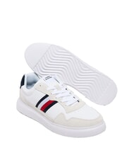 TOMMY HILFIGER LIGHT CUPSOLE MIX Zapatillas de cuero blanco brillante/andorra - Zapatos Hombre - 5