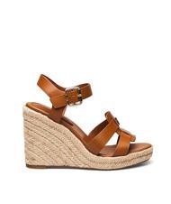 TOMMY HILFIGER TH Sandalias cu&ntilde;a alpargatas altas piel marr&oacute;n co&ntilde;ac - Zapatos Mujer - 3