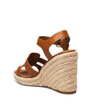 TOMMY HILFIGER TH Sandalias cu&ntilde;a alpargatas altas piel marr&oacute;n co&ntilde;ac - Zapatos Mujer - 5