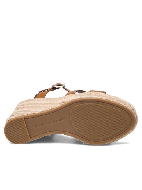 TH Sandalias cu&ntilde;a alpargatas altas piel marr&oacute;n co&ntilde;ac - Zapatos Mujer