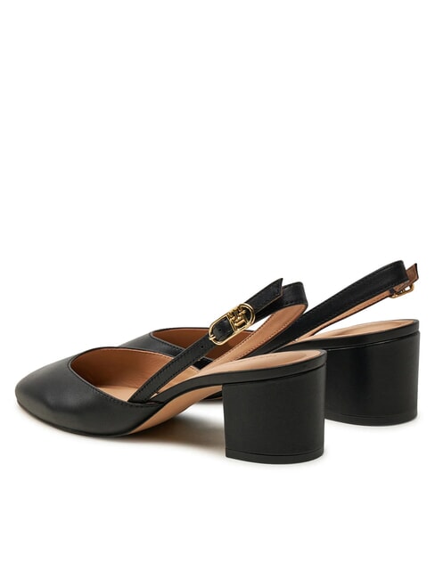 ELEGANT Zapatos de sal&oacute;n de cuero con tira trasera negro - Zapatos Mujer