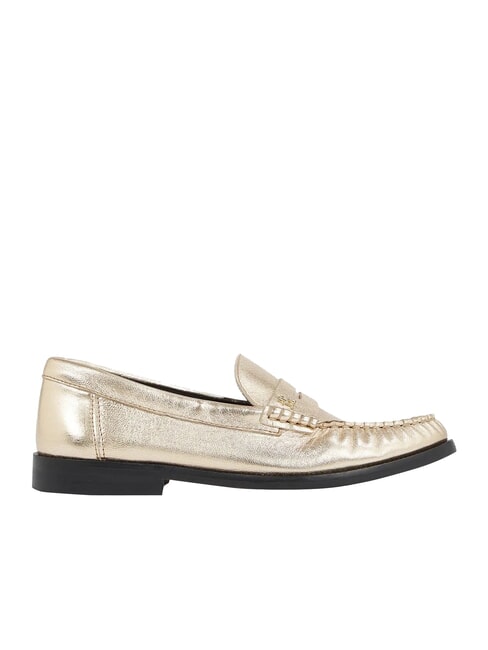 TH METALLIC Mocasines de piel metalizada oro - Zapatos Mujer