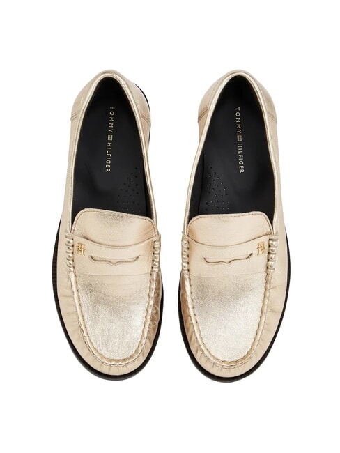 TH METALLIC Mocasines de piel metalizada oro - Zapatos Mujer