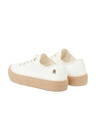 TOMMY HILFIGER TH Zapatillas deportivas de lona con alpargatas blanco antiguo - Zapatos Mujer - 5