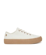 TOMMY HILFIGER TH Zapatillas deportivas de lona con alpargatas blanco antiguo - Zapatos Mujer - 2