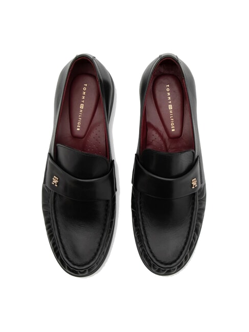 TH Mocas&iacute;n de piel para mujer negro - Zapatos Mujer