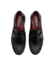 TOMMY HILFIGER TH Mocas&iacute;n de piel para mujer negro - Zapatos Mujer - 3