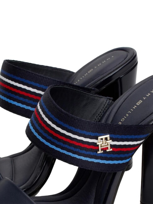 SLIDE Sandalias altas con cinta con logo espacio azul - Zapatos Mujer