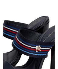 TOMMY HILFIGER SLIDE Sandalias altas con cinta con logo espacio azul - Zapatos Mujer - 4