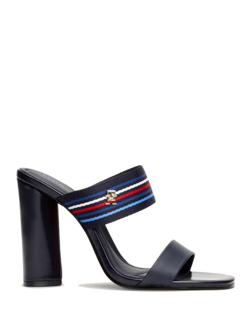 SLIDE Sandalias altas con cinta con logo espacio azul - Zapatos Mujer