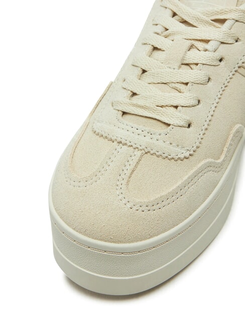 GREENWICH Zapatillas de plataforma plana en piel de ante papel prensa - Zapatos Mujer