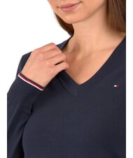 TOMMY HILFIGER TH Su&eacute;ter de cuello en V para mujer cielo del desierto - Su&eacute;teres de mujer - 4