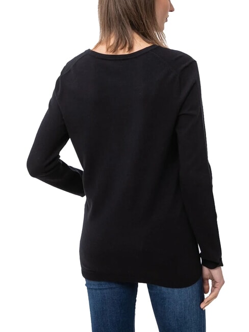 TH Su&eacute;ter de cuello en V para mujer Tommy Black - Su&eacute;teres de mujer