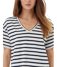 TOMMY HILFIGER TH Camiseta de corte relajado con cuello en V bret&oacute;n crudo/azul marino oscuro stp - camiseta - 3